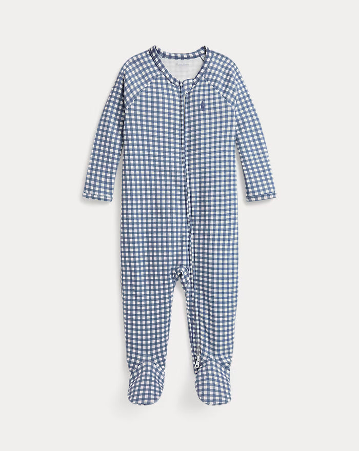 Gingham Cotton Footed Coverall - Madison's Niche