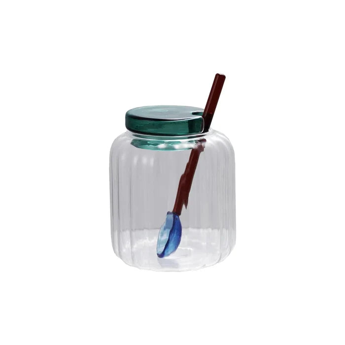 Glass Jar with Lid & Spoon - Madison's Niche