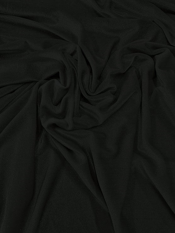 GLITTER STRETCH VELVET 360 GRAMS SPANDEX FABRIC / Black/Gold / Sold by the Yard