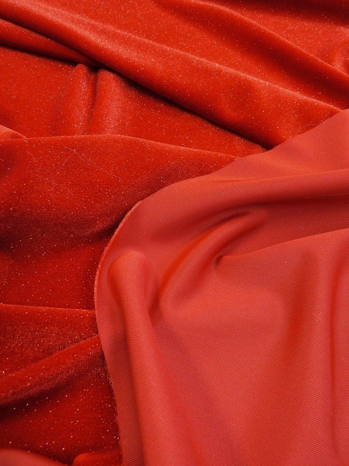 GLITTER STRETCH VELVET 360 GRAMS SPANDEX FABRIC / Dusty Pink / Sold by the Yard