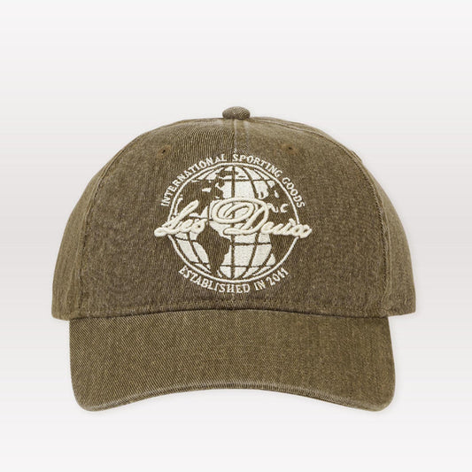 Globe Logo Dad Cap - Light Brown Denim Wash