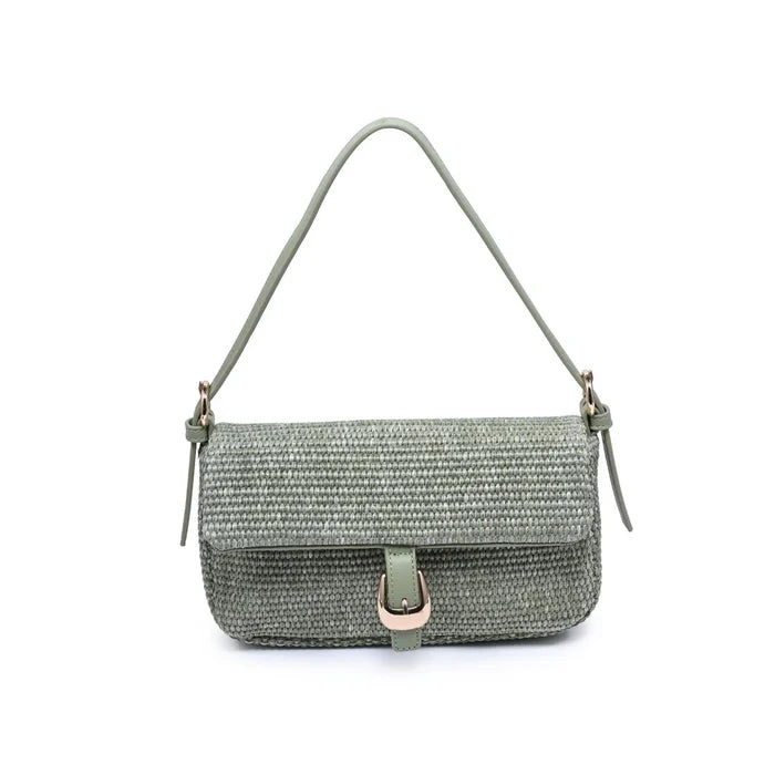 Gloria Straw Crossbody in Sage - Madison's Niche