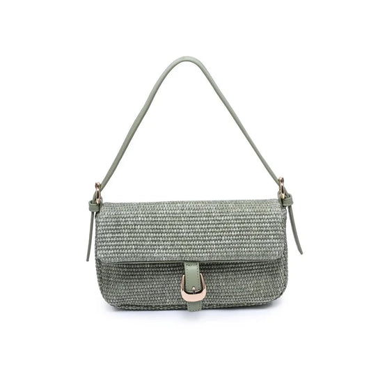 Gloria Straw Crossbody in Sage - Madison's Niche