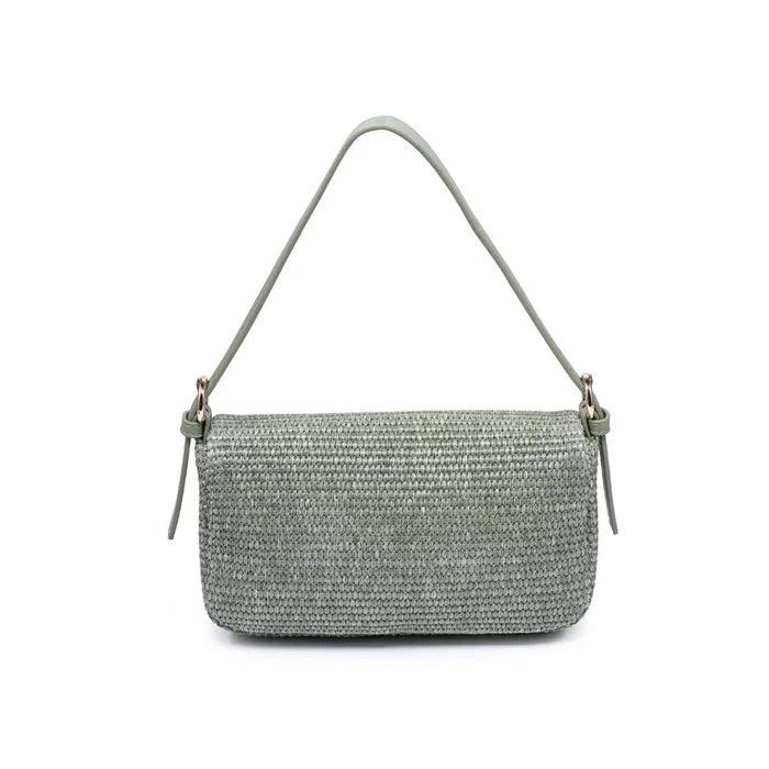 Gloria Straw Crossbody in Sage - Madison's Niche