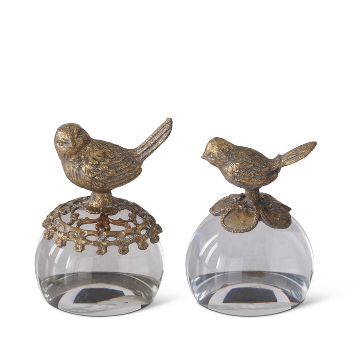 Gold Bird Paperweight - Madison's Niche