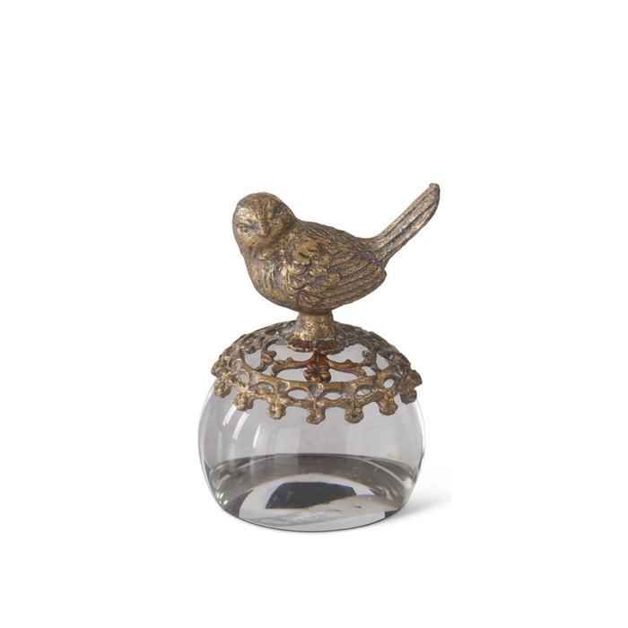 Gold Bird Paperweight - Madison's Niche