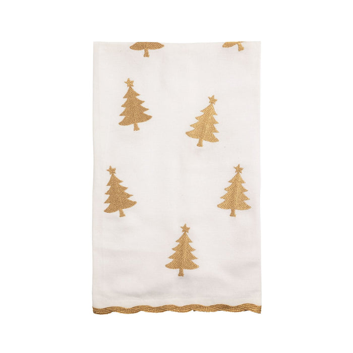 Gold Christmas Embroidery Towel
