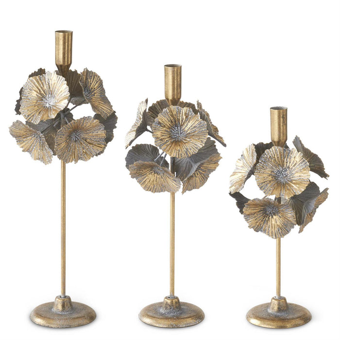 Gold Floral Taper Holder - Madison's Niche