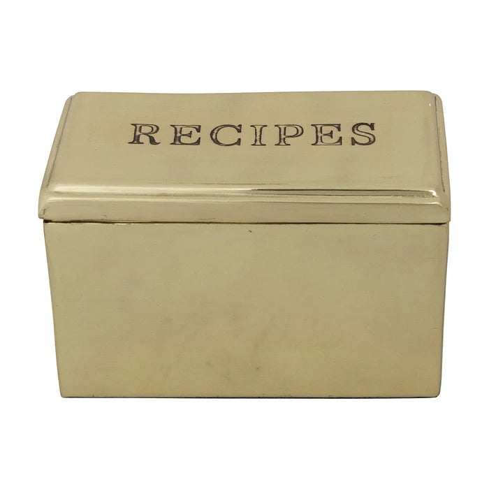 Gold Recipe Box with Cards - Madison's Niche