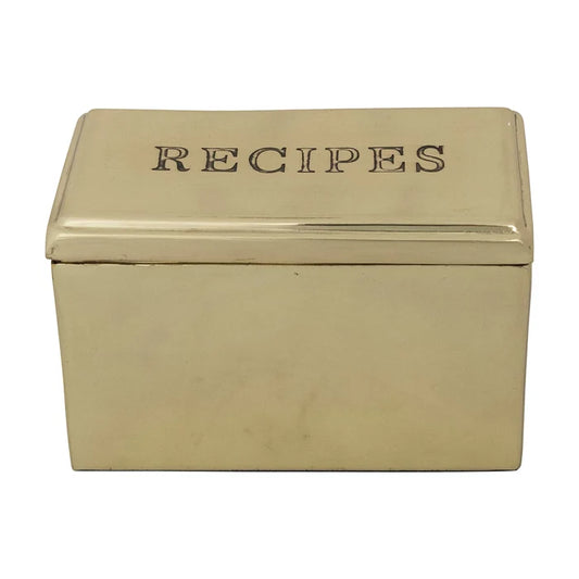 Gold Recipe Box with Cards - Madison's Niche