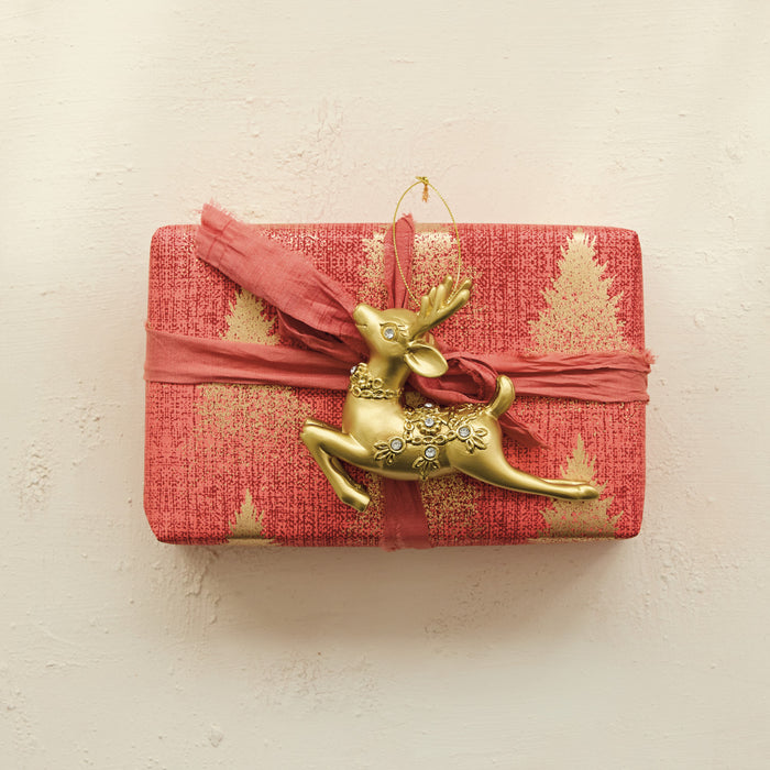 Gold Reindeer Ornament