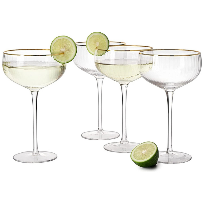 Gold Rim Coupe Cocktail Glass - Madison's Niche