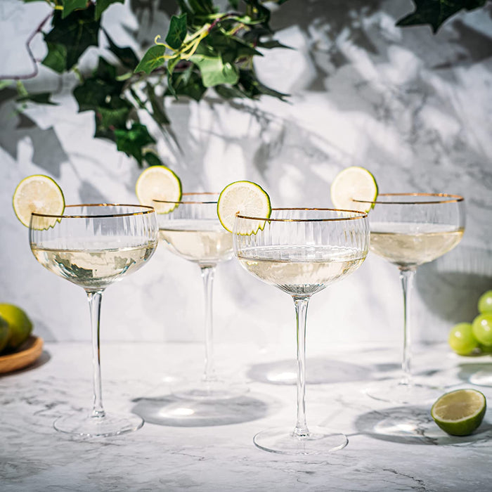 Gold Rim Coupe Cocktail Glass - Madison's Niche