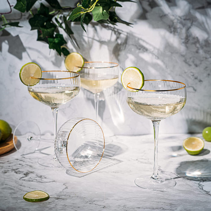 Gold Rim Coupe Cocktail Glass - Madison's Niche