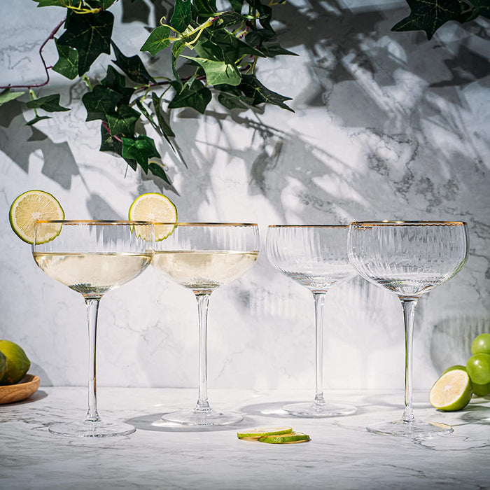 Gold Rim Coupe Cocktail Glass - Madison's Niche