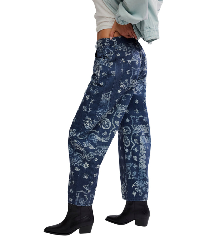 Good Luck Printed Barrel in Navy - Madison's Niche