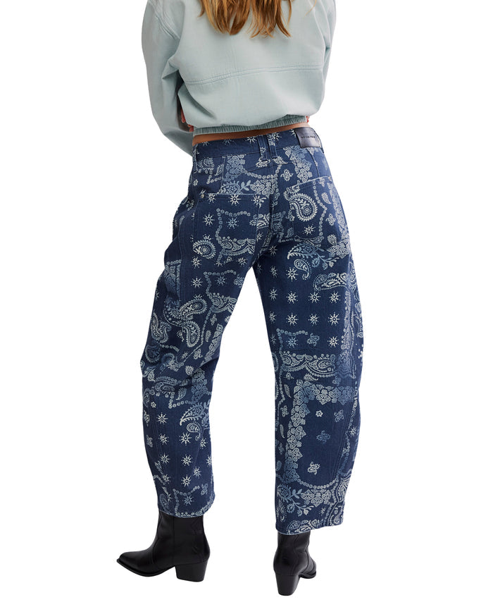 Good Luck Printed Barrel in Navy - Madison's Niche