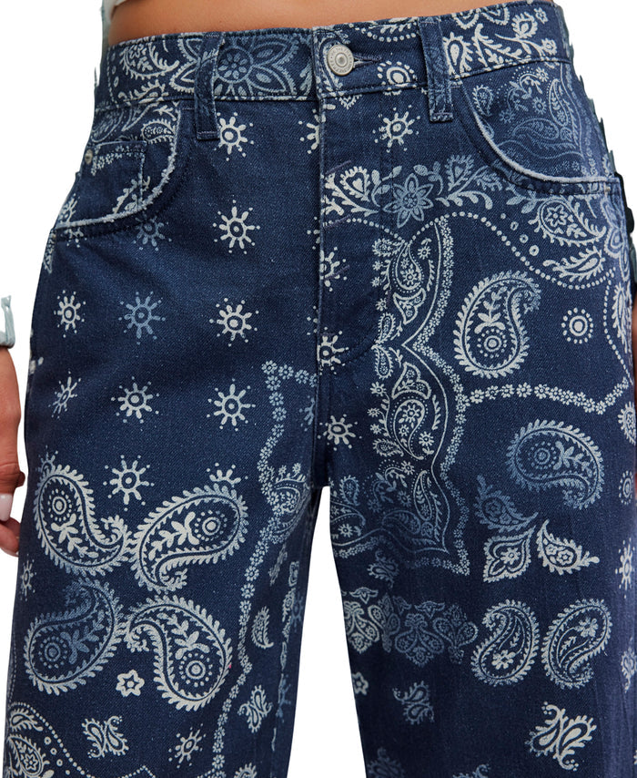 Good Luck Printed Barrel in Navy - Madison's Niche