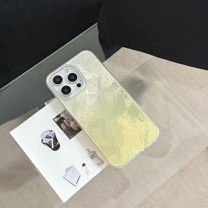 Front view of Gradient Glacier Case. Cool-toned gradient finish with a 3D liquid aesthetic.