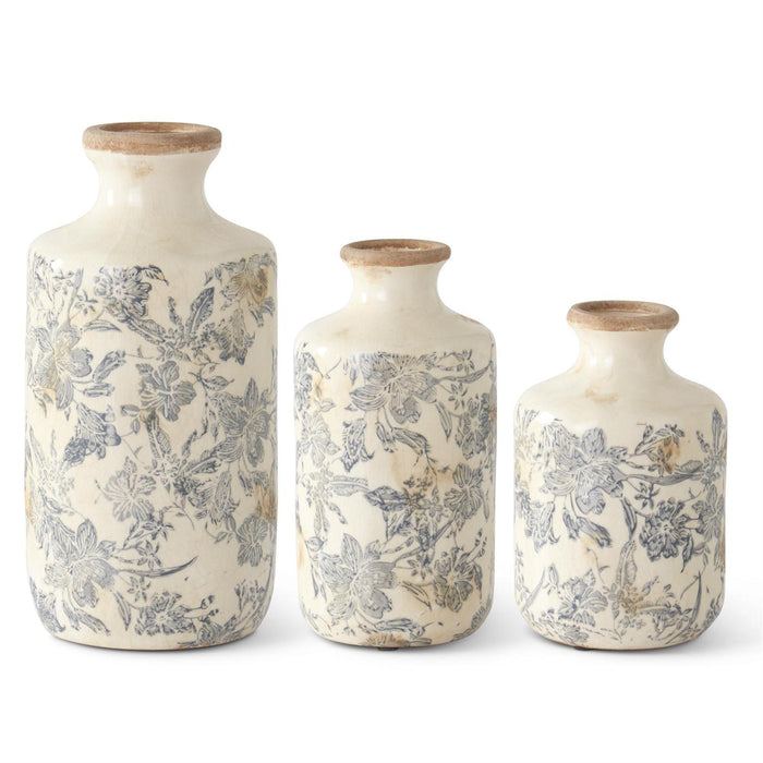 Gray Floral Vase - Madison's Niche