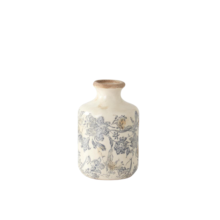 Gray Floral Vase - Madison's Niche