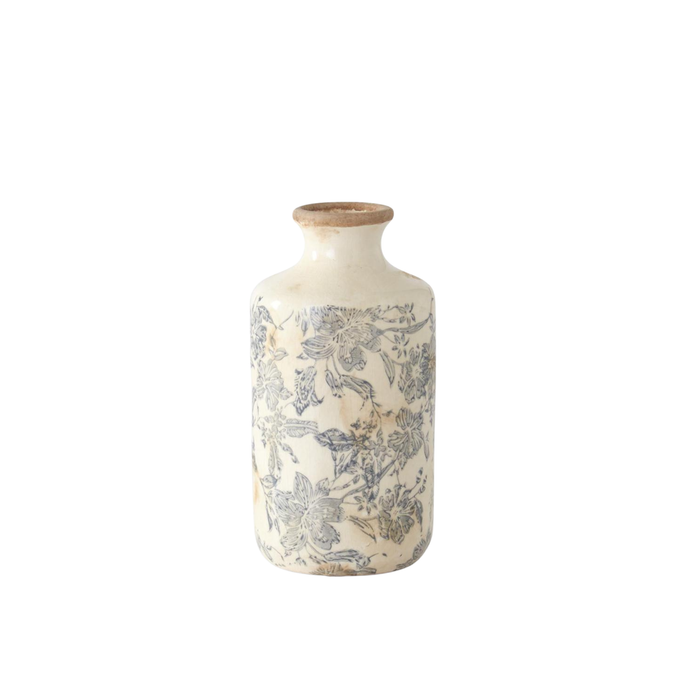 Gray Floral Vase - Madison's Niche