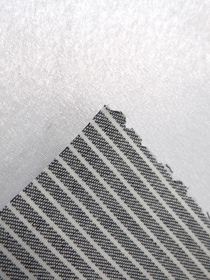 Gray with Natural Stripe Cotton Stretch Denim Fabric