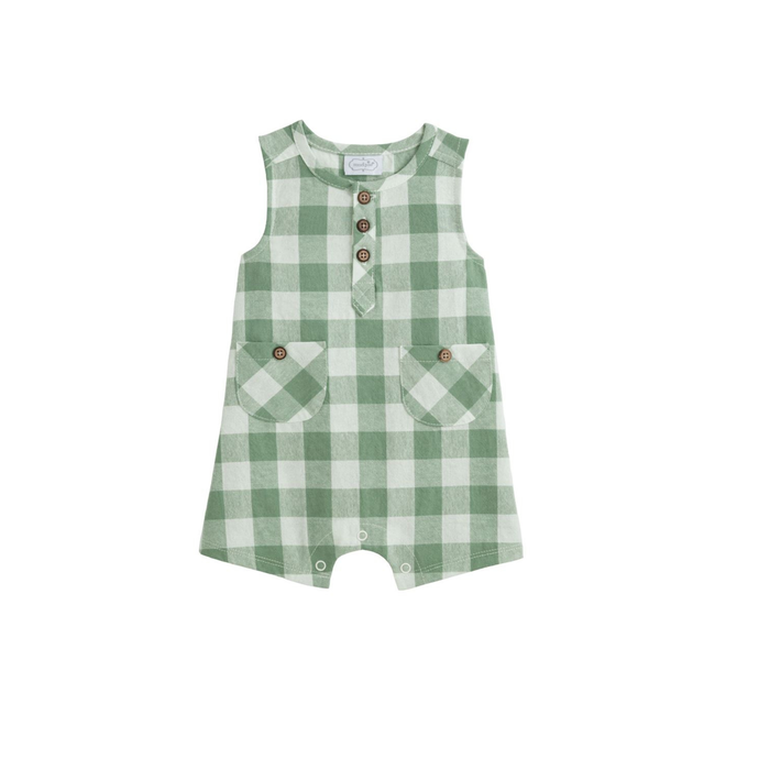Green Check Romper - Madison's Niche