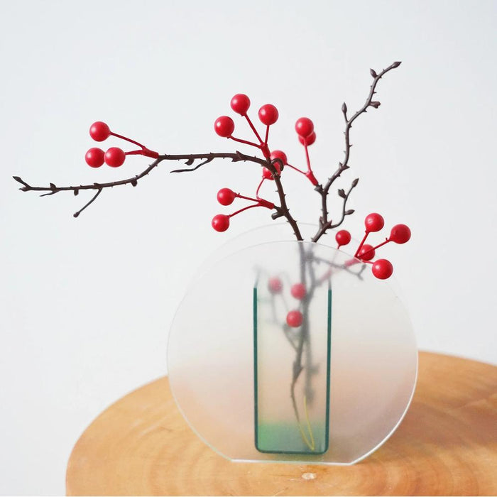 Close-up of Green Frosted Vase, showcasing a minimalist decor accent.