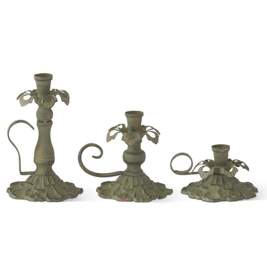 Green Metal Taper Holder - Madison's Niche