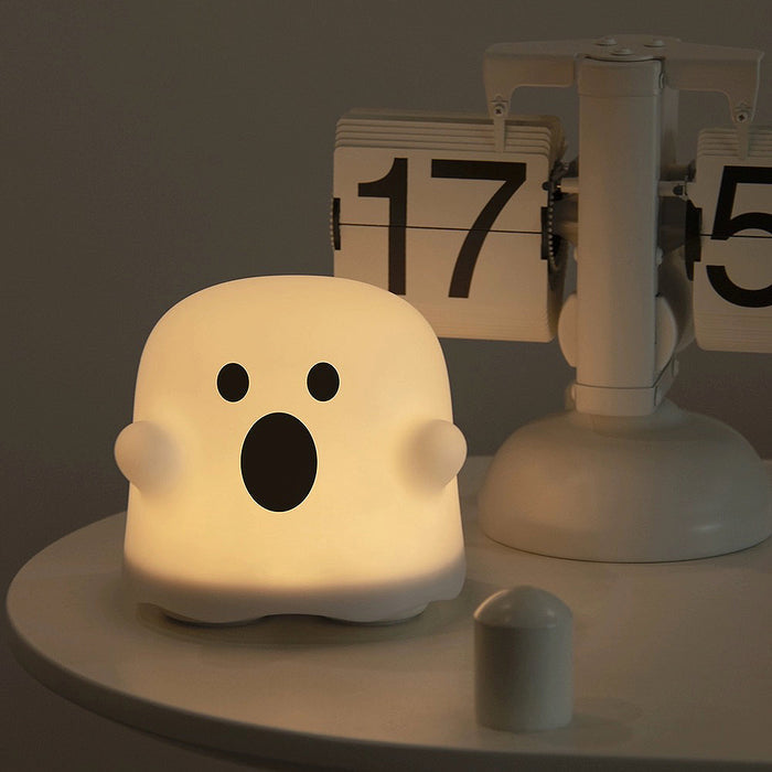 Close-up of Halloween Ghost Lamp with surprise  face , suitable for  festive atmosphere and everyday use.