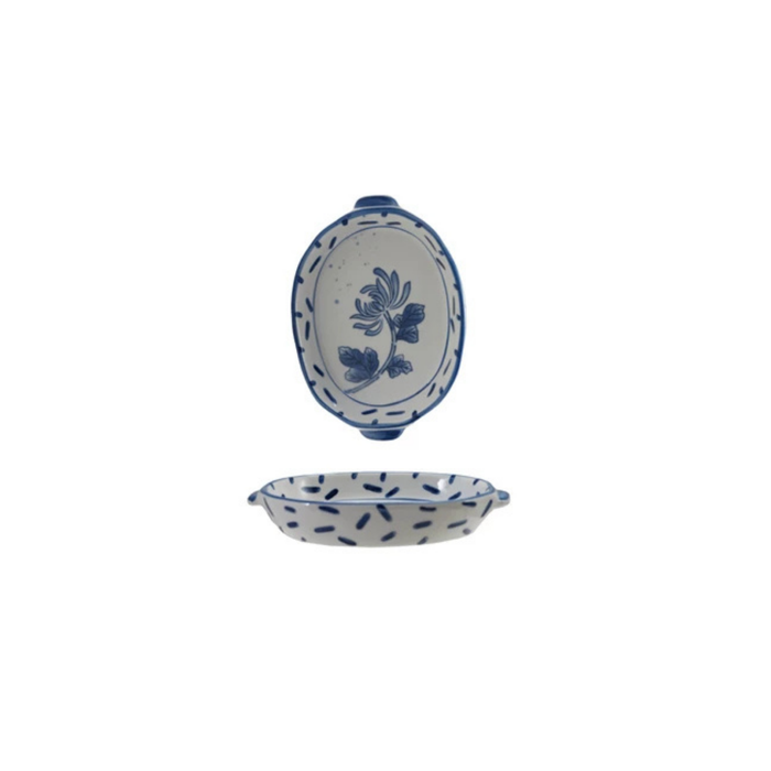 Hand-Painted Stoneware Baker - Madison's Niche