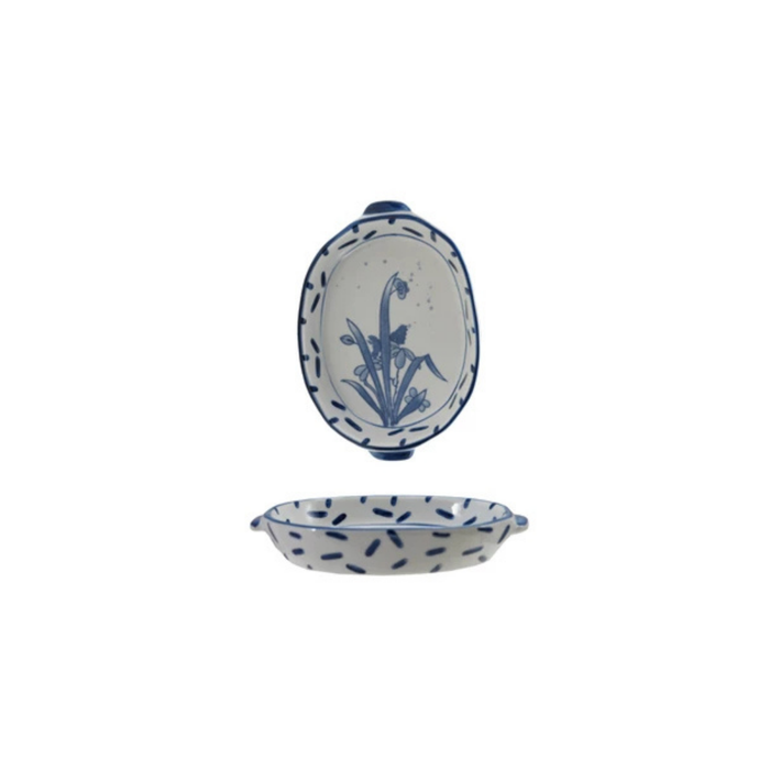 Hand-Painted Stoneware Baker - Madison's Niche