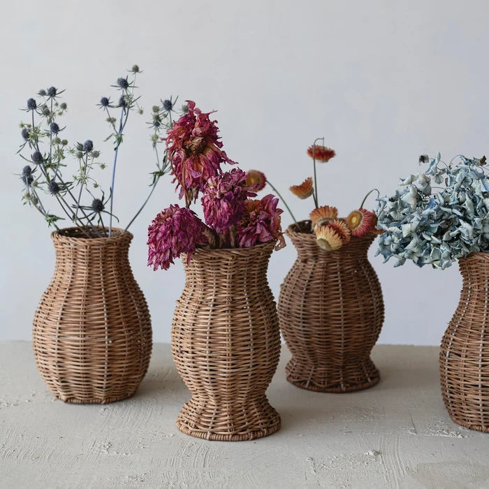 Hand-Woven Rattan Vase - Madison's Niche