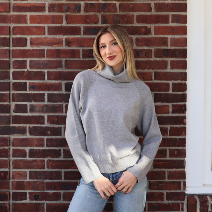 Hazel Turtleneck in Heather Grey - Madison's Niche
