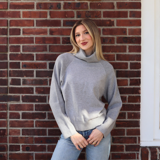 Hazel Turtleneck in Heather Grey - Madison's Niche