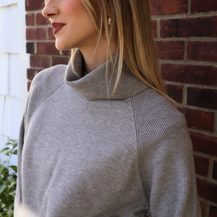 Hazel Turtleneck in Heather Grey - Madison's Niche