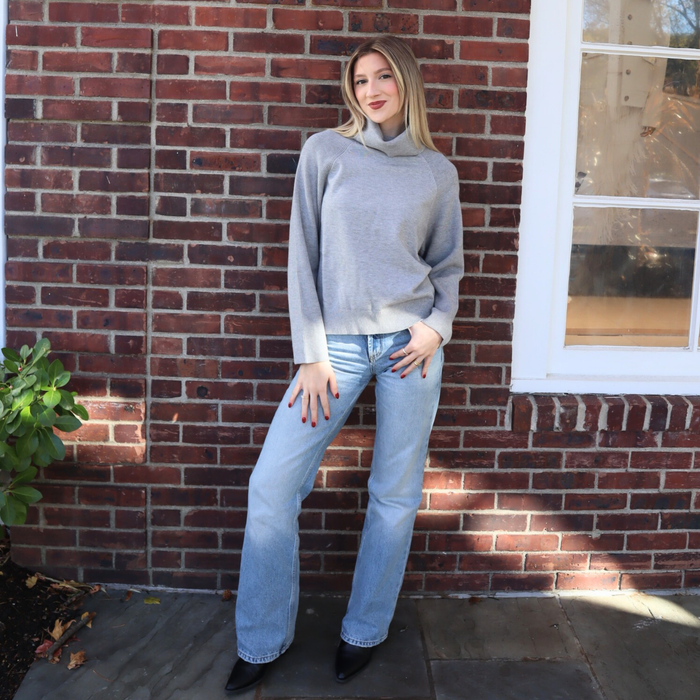 Hazel Turtleneck in Heather Grey - Madison's Niche