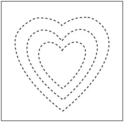 Hearts 3"/5"/7" Quilt Stencil