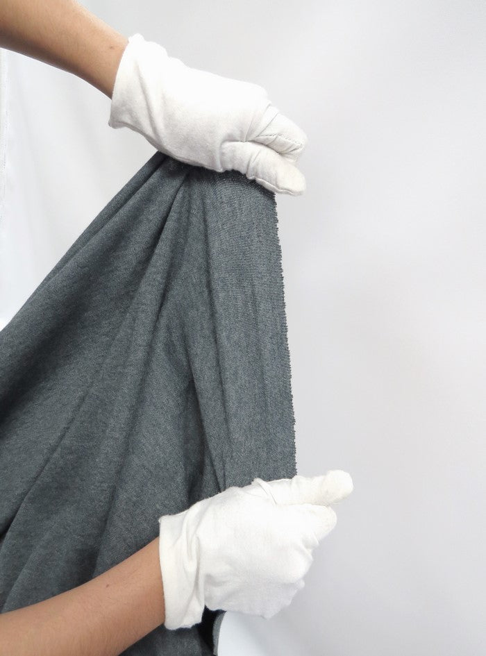 Heather Charcoal Heavy Interlock Poly Cotton Fabric.