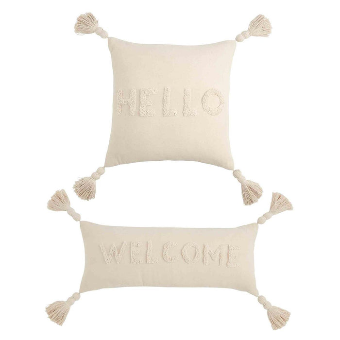 Hello & Welcome Tufted Pillows - Madison's Niche