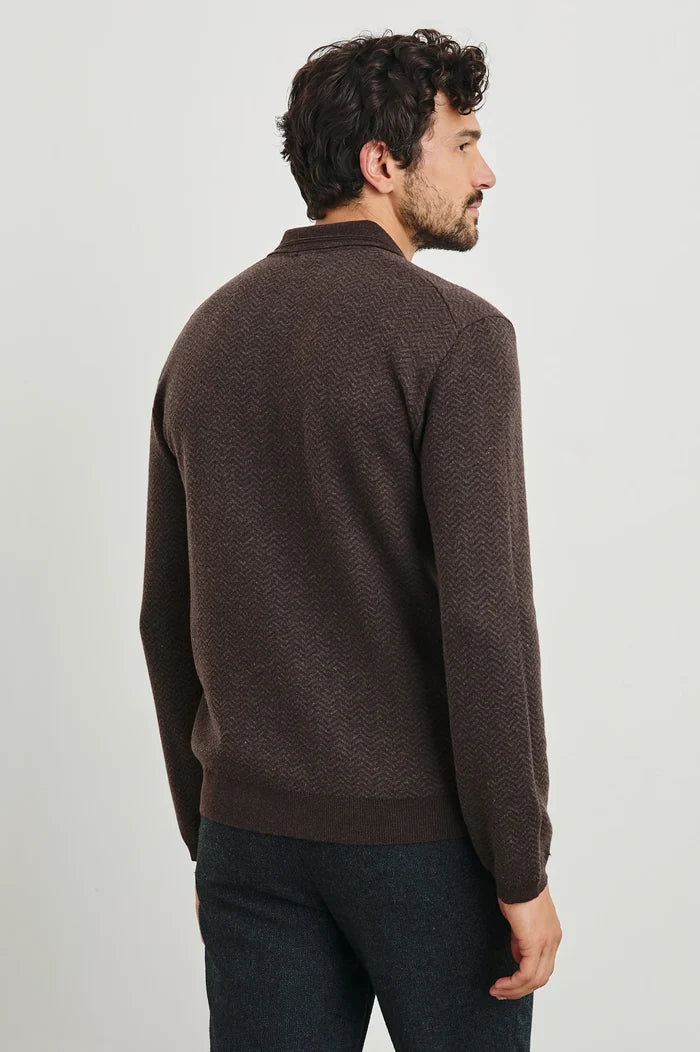 Herrington Polo Sweater in Brown - Madison's Niche