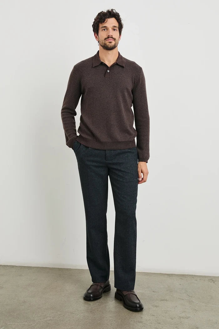 Herrington Polo Sweater in Brown - Madison's Niche