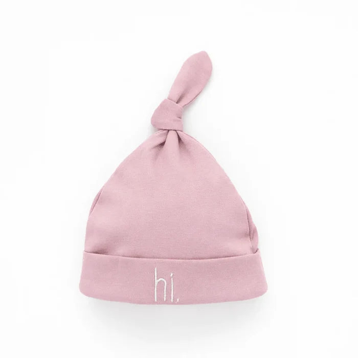 "Hi" Baby Hat in Pink
