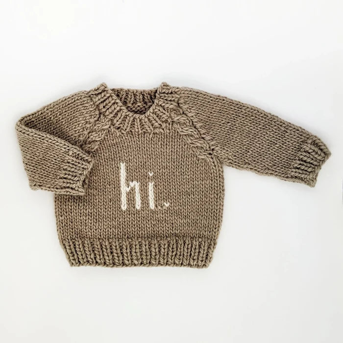 Hi Crew Neck Sweater in Pebble - Madison's Niche