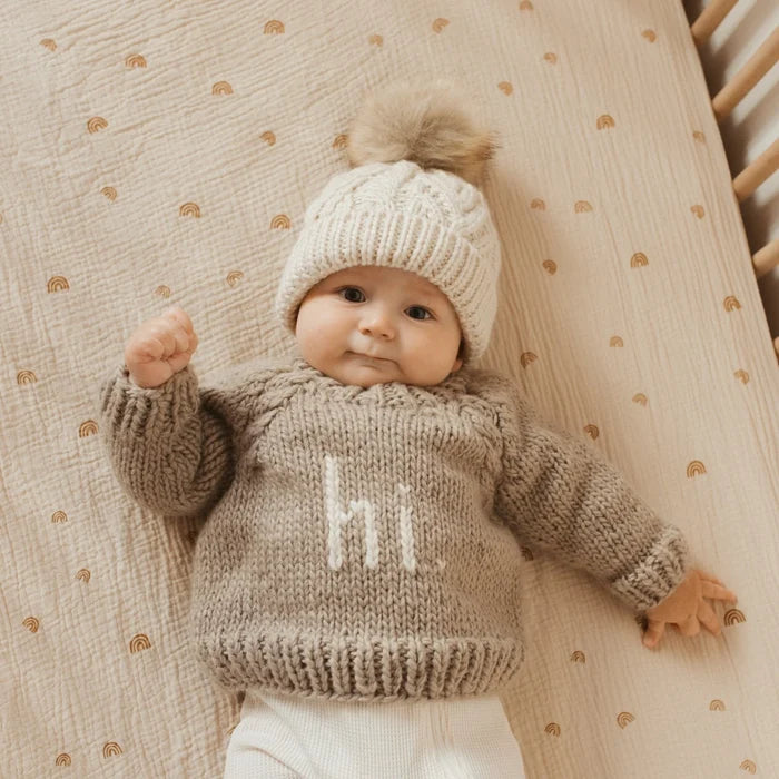 Hi Crew Neck Sweater in Pebble - Madison's Niche