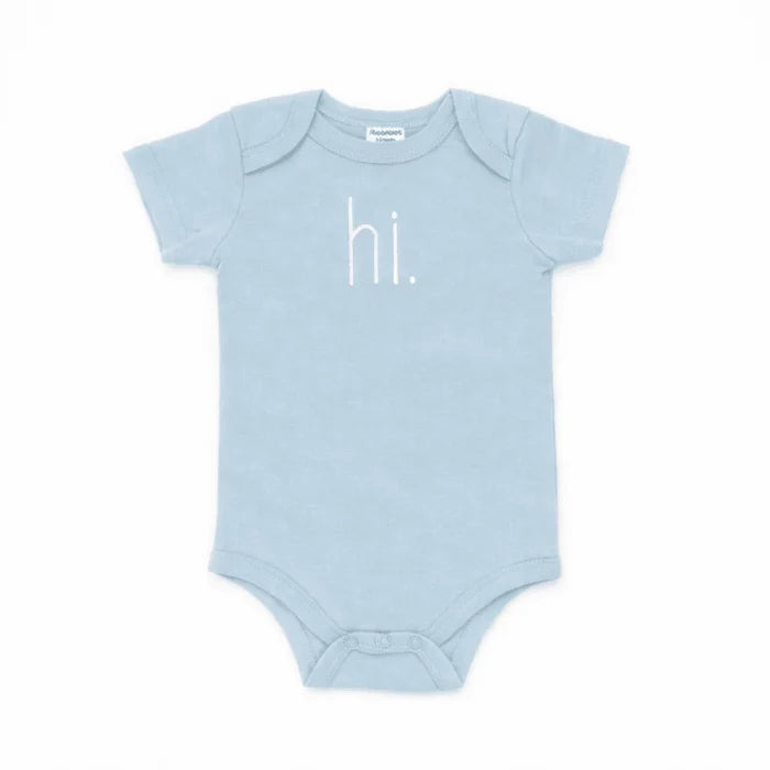 "Hi" Knit Onesie in Blue