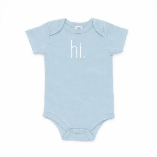 "Hi" Knit Onesie in Blue