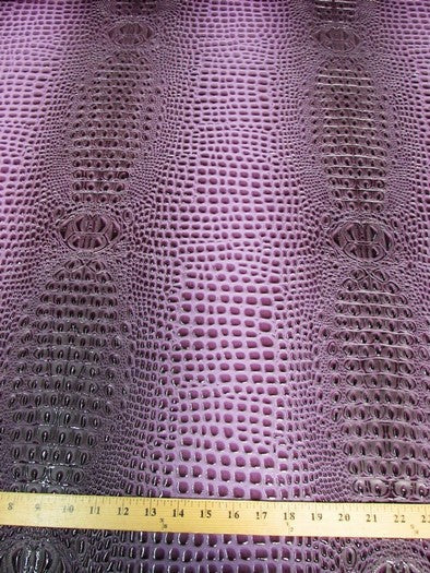 Hickory Red Florida Gator 3D Embossed Vinyl Fabric / Sold By The Yard