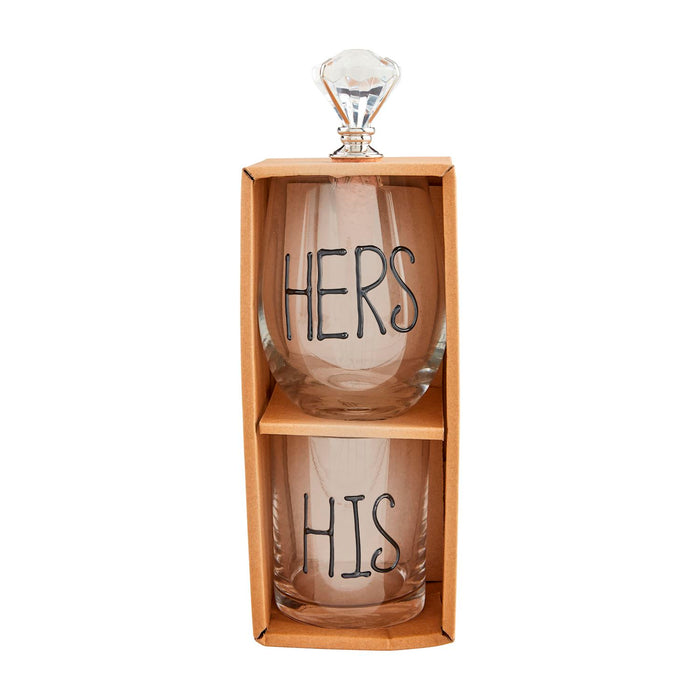 His & Hers Glass & Stopper Set - Madison's Niche
